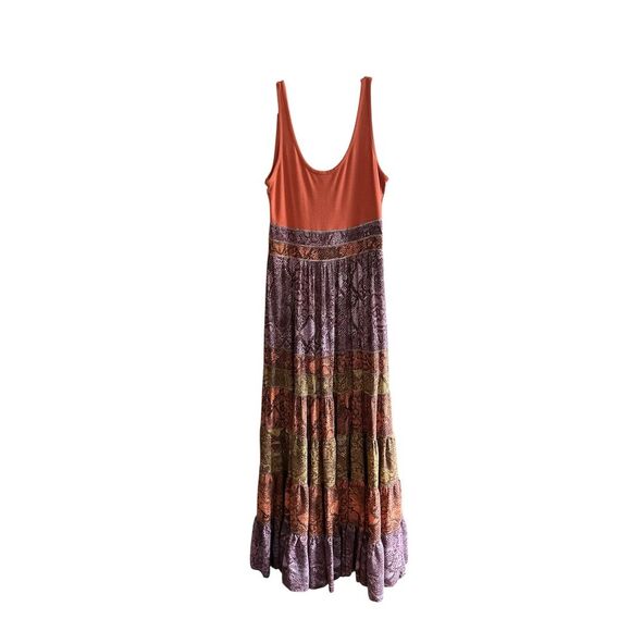 Anthropologie Dresses & Skirts - Anthropologie Colima Tiered Maxi Dress M Multicolor‎ Snake Print Boho